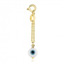 Strieborný 925 prívesok - zlatá farba, Fatimino oko, krátka retiazka