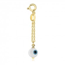Strieborný 925 prívesok - zlatá farba, Fatimino oko, krátka retiazka
