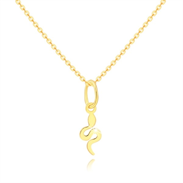 Zlatý 585 náhrdelník - motív zvlneného hada, jemná retiazka