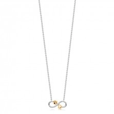 Strieborný 925 náhrdelník - symbol Infinity, labka a srdiečko v ružovozlatej farbe