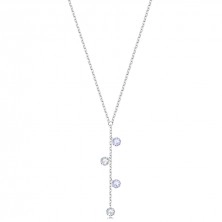 Strieborný náhrdelník 925 - tenká retiazka, číry a levanduľový zirkón