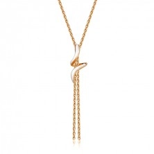 Strieborný 925 náhrdelník - medená farba, línia špirály, biela glazúra