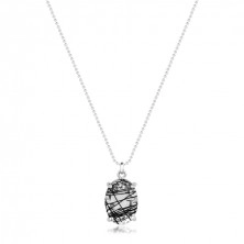 Strieborný 925 náhrdelník - armádna retiazka, prírodný krištáľ, Venušine vlasy