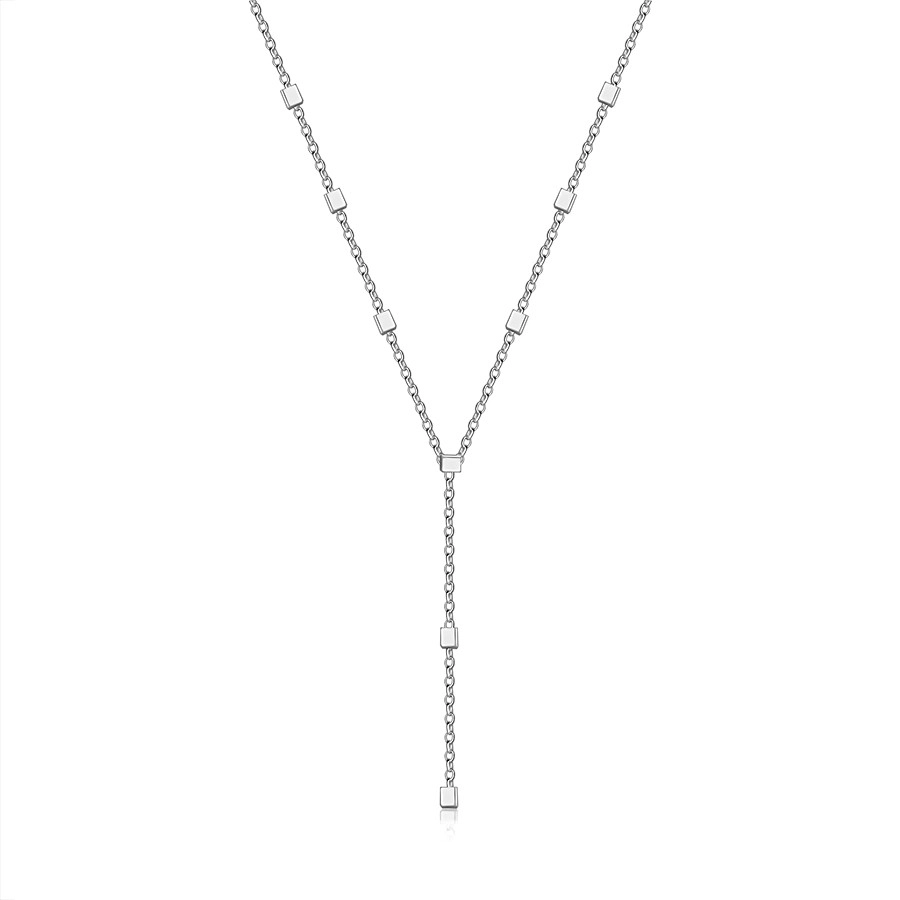 Strieborný 925 náhrdelník - tenká retiazka, malé kocky