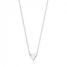 Platinovaný náhrdelník zo striebra 925 - trojuholník s čírym diamantom