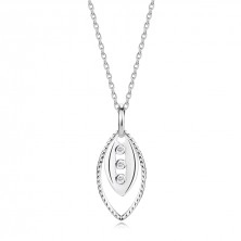 Strieborný 925 náhrdelník - číre brilianty, menšie a väčšie zrnko