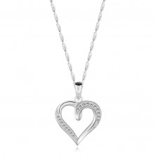 Strieborný náhrdelník 925 - srdce s ramenami ozdobenými okrúhlymi zirkónmi