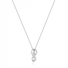 Strieborný 925 náhrdelník - štruktúrovaný had stočený do symbolu nekonečna