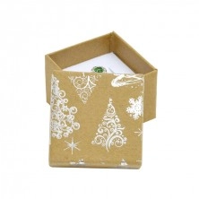 Darčeková krabička na šperky - vianočné stromčeky a hviezdy striebornej farby