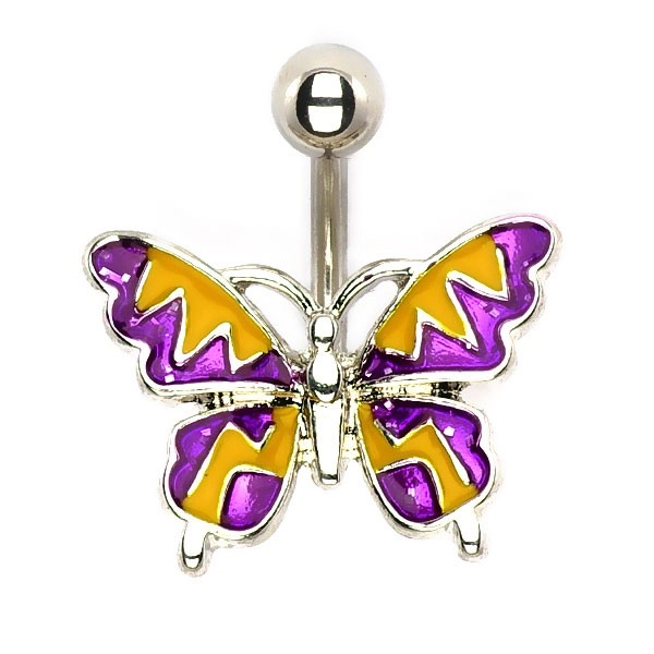 Šperky Eshop - Oceľový piercing - letný motýľ I9.25
