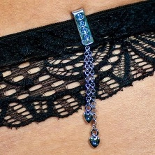 Šperk na plavky - visiace srdiečko so zirkónom na retiazke