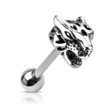 Piercing do jazyka - hlava jaguára