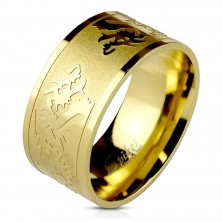 Prsteň z nehrdzavejúcej ocele so symbolom draka