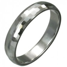 Volfrámový prsteň s jemnými brúsenými obdĺžnikmi, 3 mm
