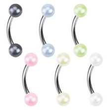 Piercing do obočia - dve farebné perličky