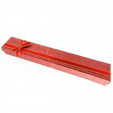 Darčeková krabička na retiazku - červená, dvojfarebná mašľa