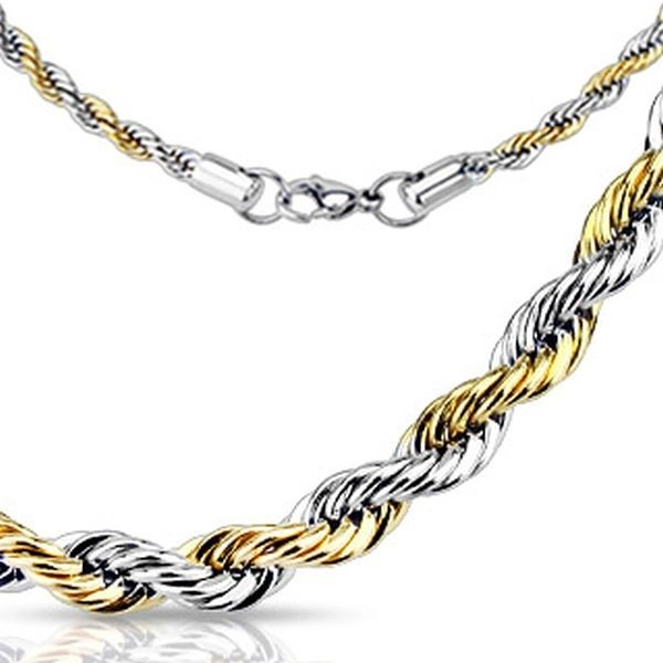 E-shop Šperky Eshop - Oceľová točená dvojfarebná retiazka Z18.12/14 - Hrúbka: 3 mm