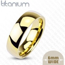 Titánová obrúčka zlatej farby, 6 mm