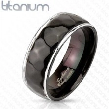 Titánový prsteň - vzor kosoštvorcov s oblými hranami
