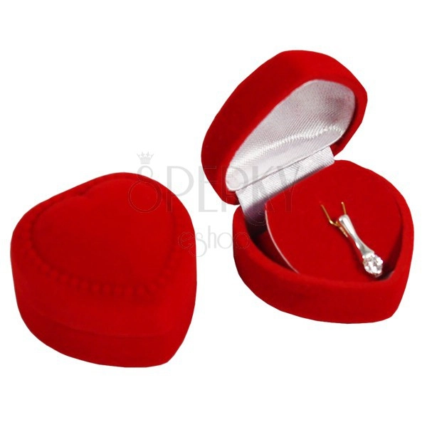 Srdiečková krabička na prívesok - červený zamatový povrch