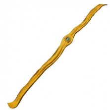 Kožený ohýbateľný náramok s tyrkysovým kameňom v strede, žltý