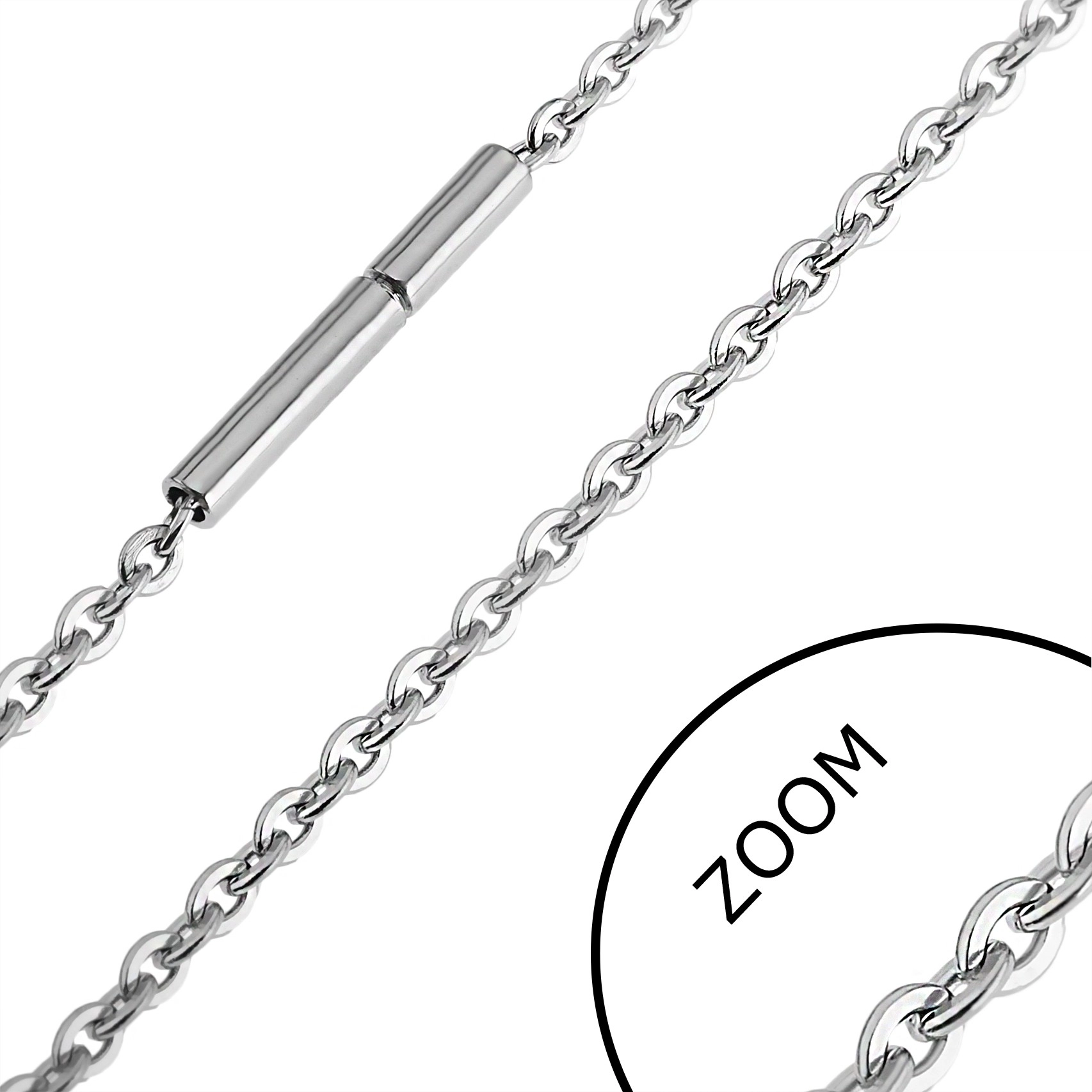 E-shop Šperky Eshop - Retiazka z ocele - oválne sploštené očká, 2,2 mm Y39.7