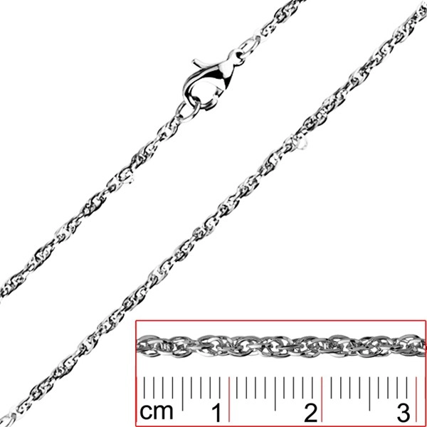 E-shop Šperky Eshop - Retiazka z ocele - točené, husto spojené oválne očká R48.01/Y39.17 - Hrúbka: 2 mm