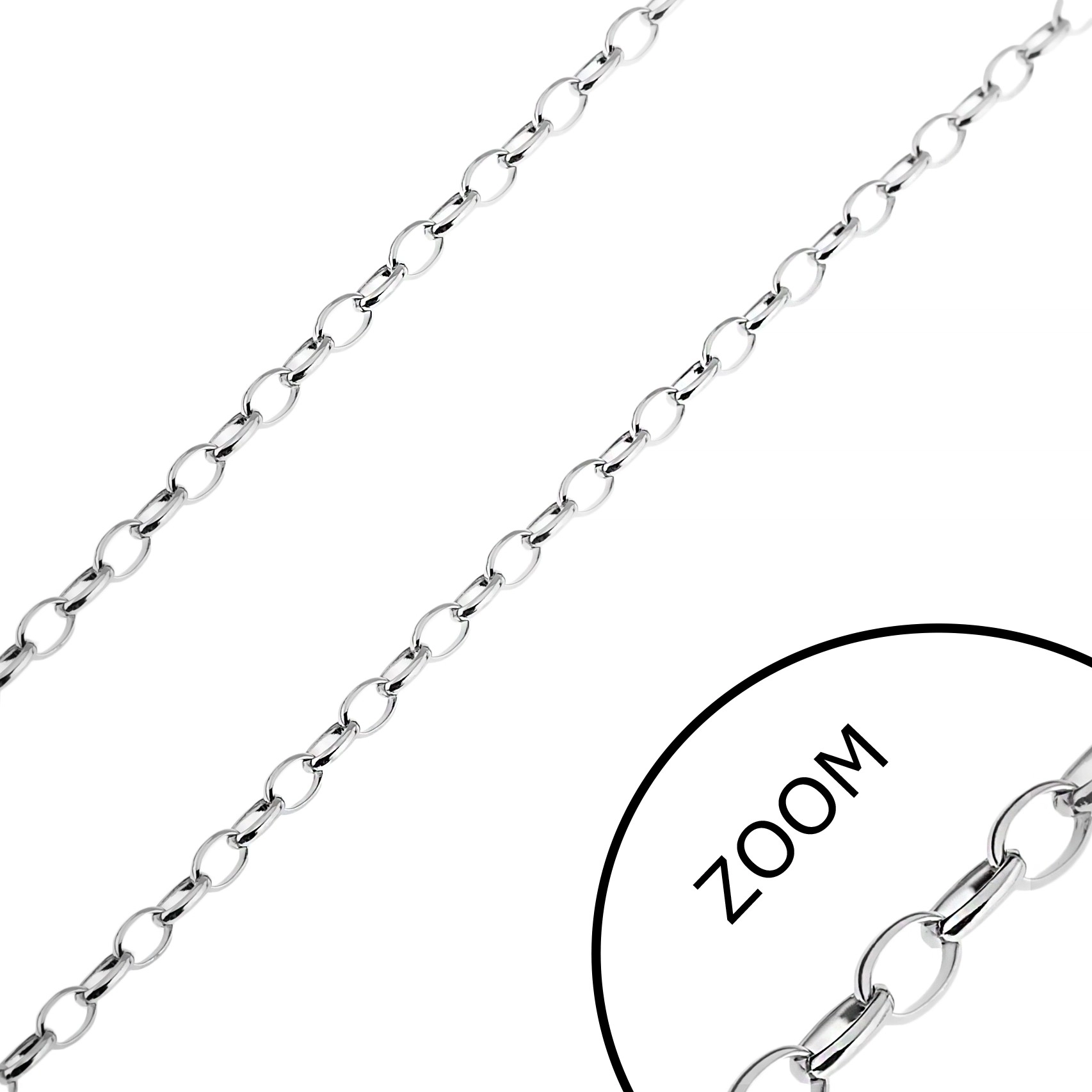 E-shop Šperky Eshop - Retiazka z ocele - úzke oválne očká Y39.20