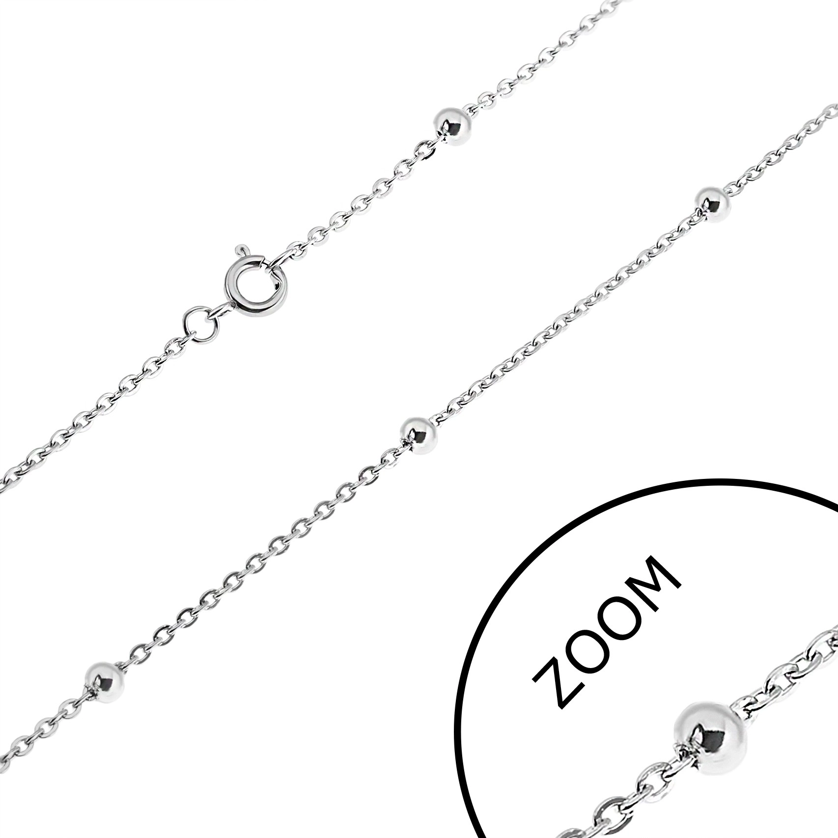 E-shop Šperky Eshop - Oceľová retiazka - oválne očká a guličky Y38.16