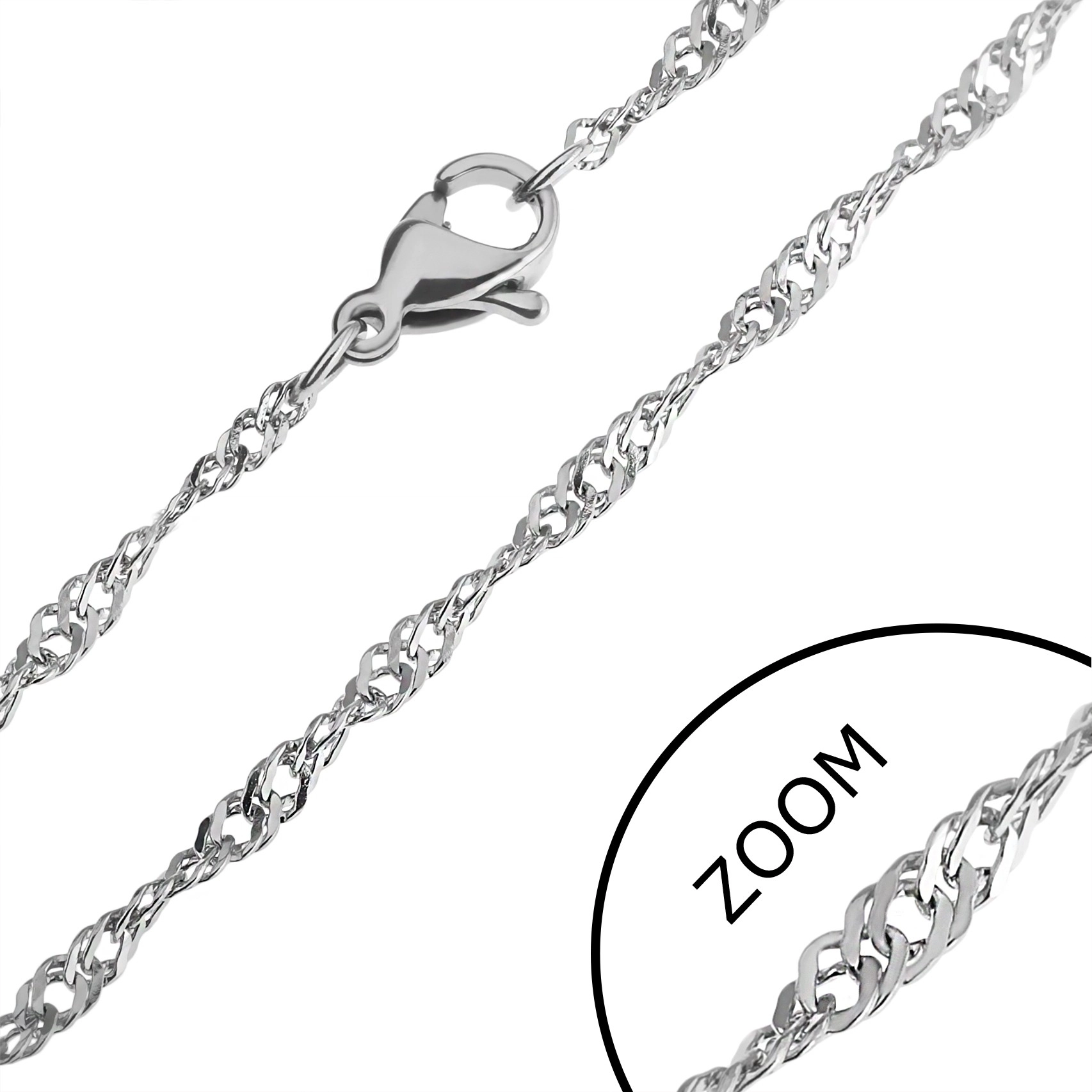 E-shop Šperky Eshop - Točená oceľová retiazka - ploché štvorce, 1,8 mm Y38.13