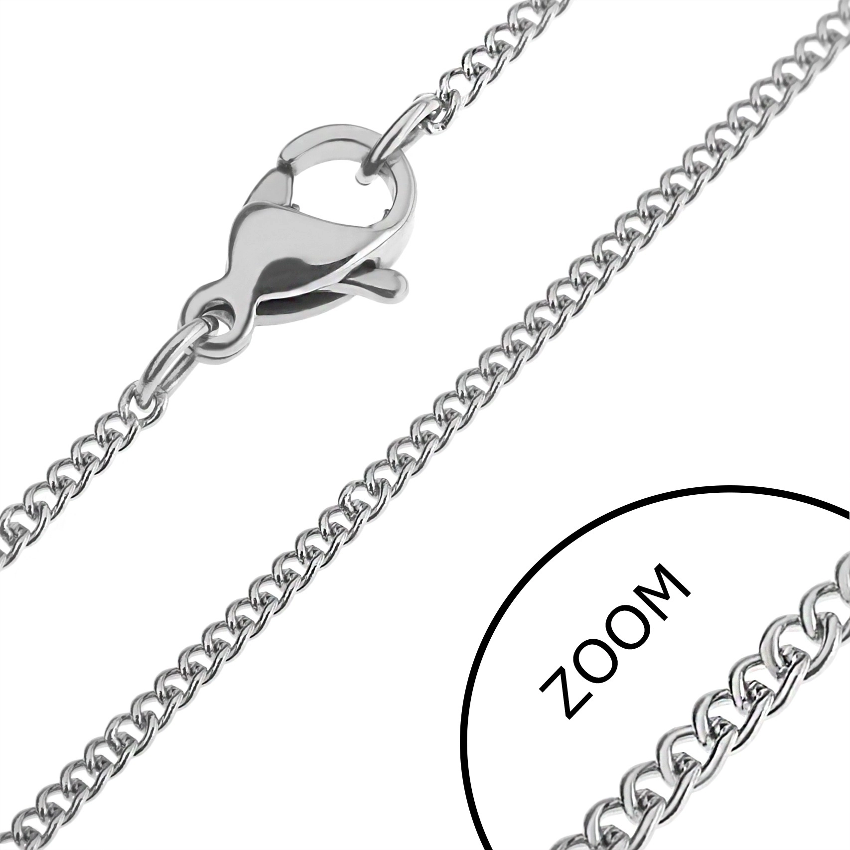 E-shop Šperky Eshop - Retiazka z ocele - drobné oválne zatočené články Y38.7/Z29.17 - Hrúbka: 1,5 mm