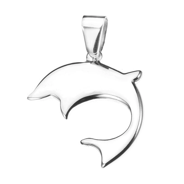 Šperky Eshop - Oceľový delfín - lesklý prívesok R23.5