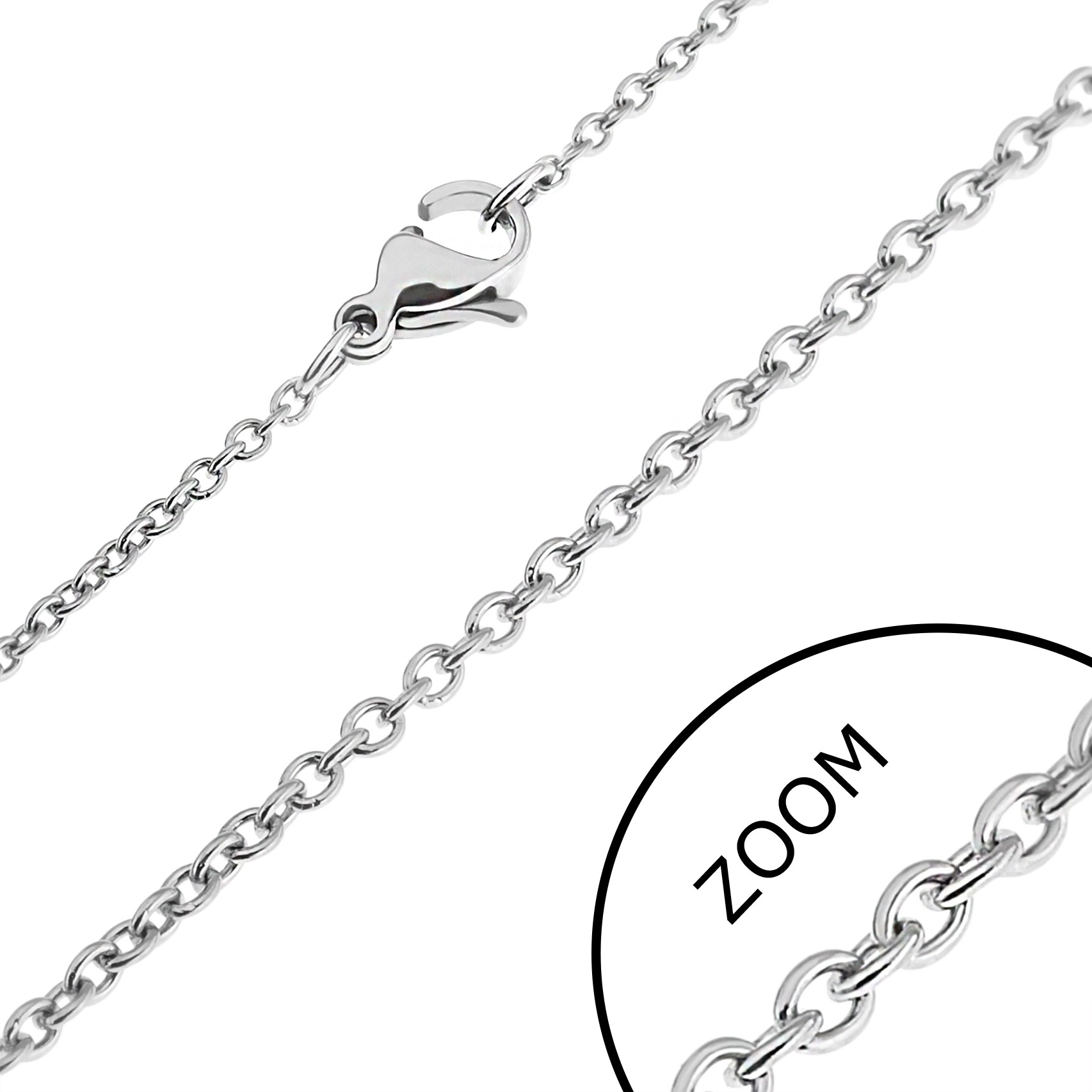 E-shop Šperky Eshop - Retiazka z ocele - kolmo schytené okrúhle očká Y37.7/Y38.9/R48.11 - Rozmer: 2,3 x 460 mm