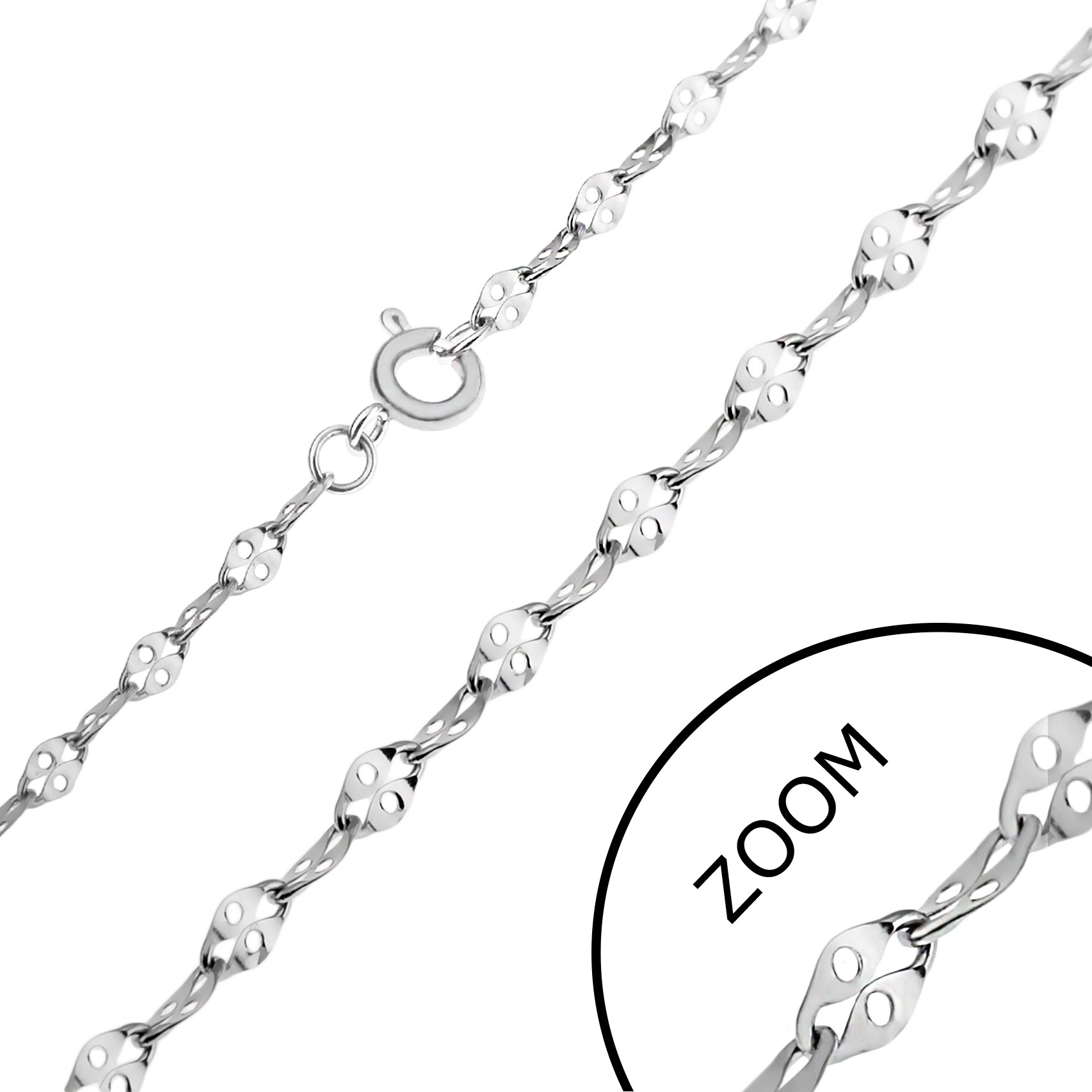 E-shop Šperky Eshop - Retiazka z ocele - sploštené očká s dierkou Y37.3