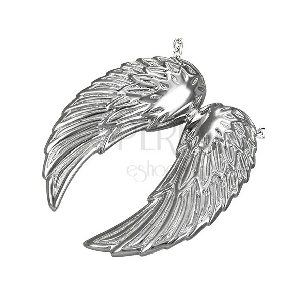 Oceľový prívesok - anjelské krídla, štruktúrované