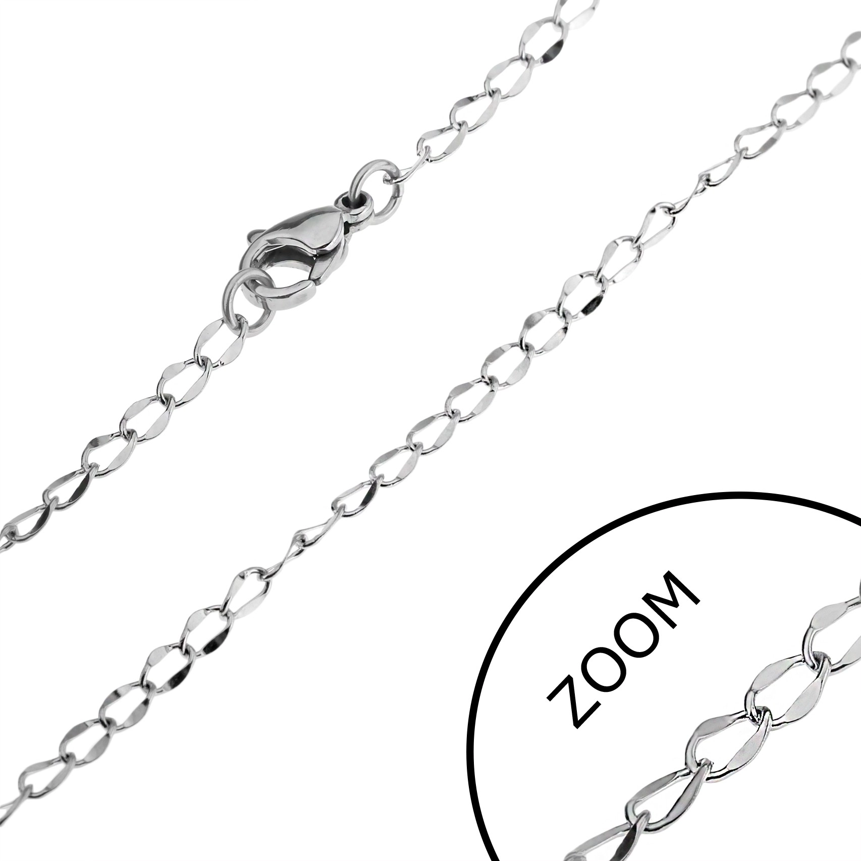 E-shop Šperky Eshop - Oceľová retiazka - oválne očká, sploštený stred Y38.19