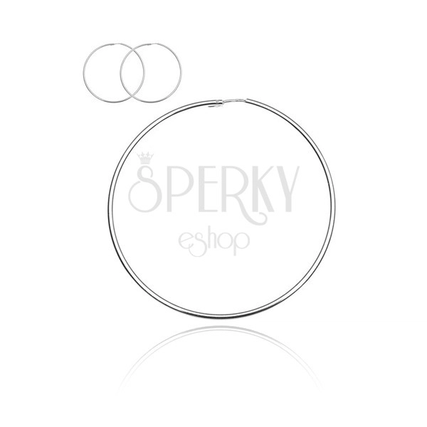 Kruhové náušnice zo striebra 925 - hladký, lesklý povrch, 70 mm