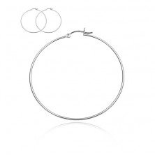 Náušnice kruhy zo striebra 925 - jednoduché kruhy, háčik, 50 mm