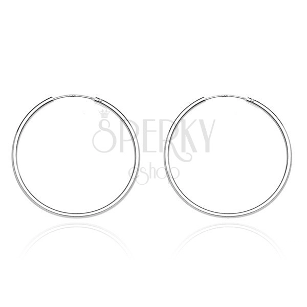 Kruhové náušnice zo striebra 925 - úzky, hladký dizajn, 20 mm