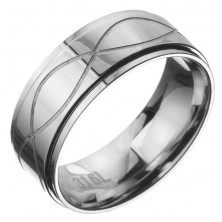 Oceľový prsteň - obrúčka s dvoma vlnkami