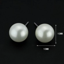 Náušnice zo striebra 925 - veľké biele perly, 10 mm