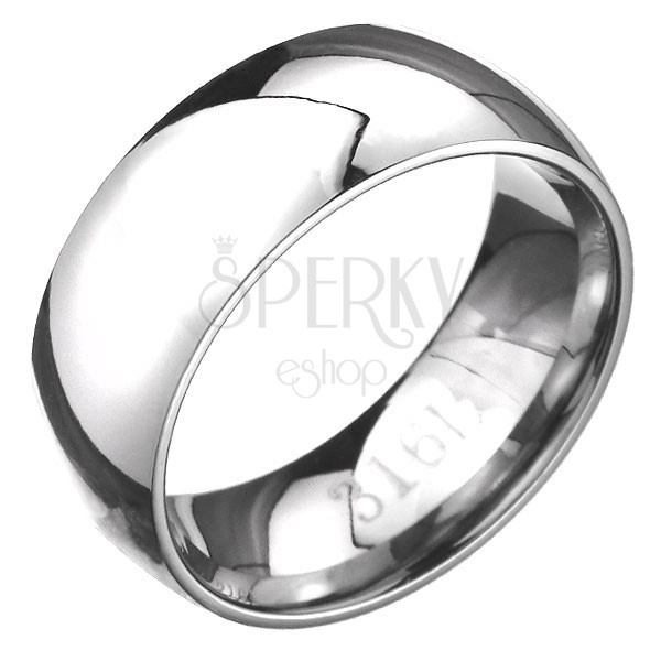 Oceľový prsteň - zaoblená, zrkadlovo lesklá obrúčka
