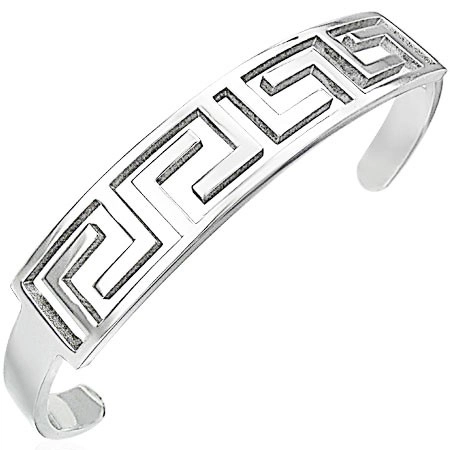 E-shop Šperky Eshop - Náramok z chirurgickej ocele polkruh so vzorom gréckeho kľúča P11.9