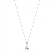Ligotavý náhrdelník - trojuholníkový zirkón a zdobené očko, striebro 925