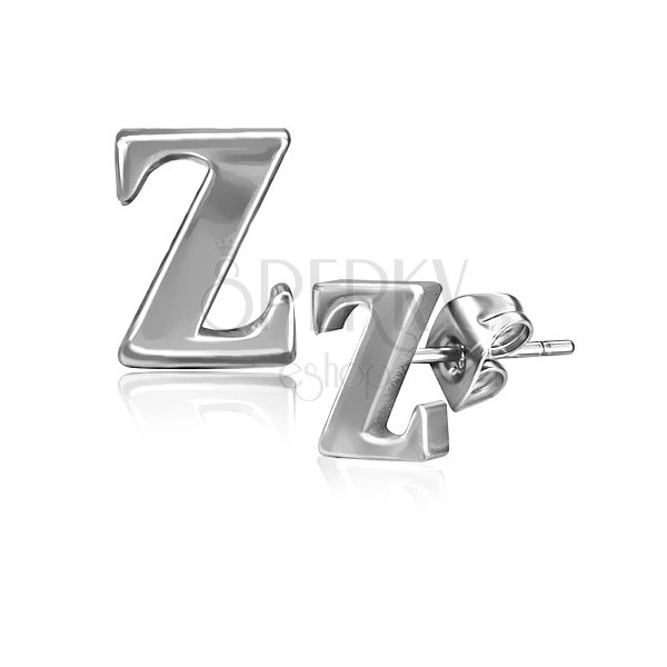 Oceľové náušnice - písmenko Z, puzetky