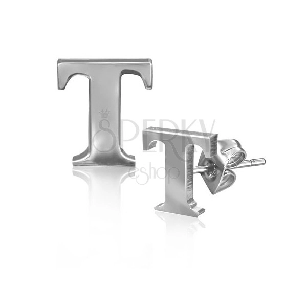 Puzetky z ocele - lesklý tvar písmenka T